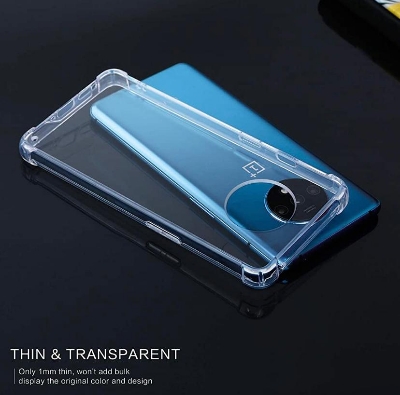 Picture of One Plus 7T Back Cover Transparent Soft Bumper Clear 6D Silicon Jelly Back Case HD Imported