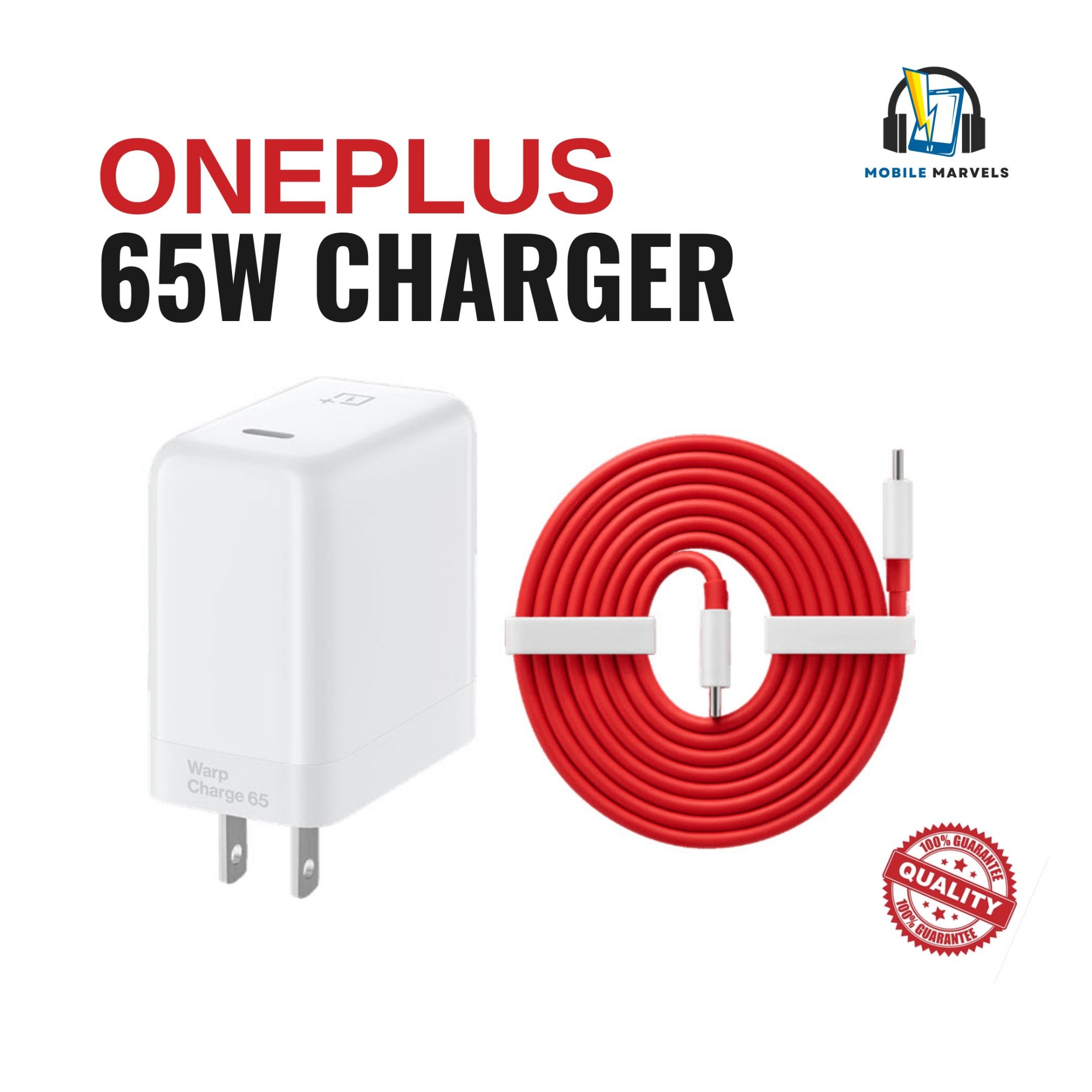 Picture of Oneplus 65W Warp Charge Power Adaptor With Type-C Cable
