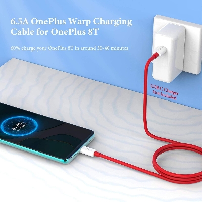 Picture of Official Oneplus 7T pro 7T Warp Fast Charger cable 6A Dash Quick USB Type-C data cable for One plus 7Pro 7 6T 6 5T 5 - Cable Protector