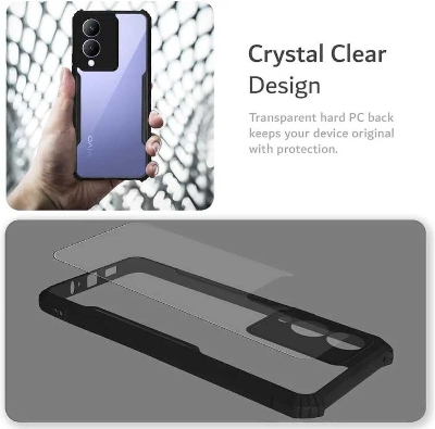 Picture of for Vivo Y17s Clear Case Shockproof Transparent Hard Phone Back Cover