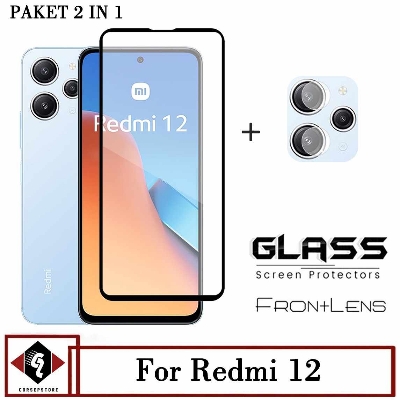 Picture of for redmi 12 4g 2in1 combo pack screen protector +camera lens protector