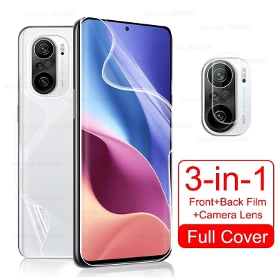 Picture of 3-in-1 Combo Pack Full Screen Protector Ceramic Matte +Camera Lens Protector +Back Poly for Poco F3