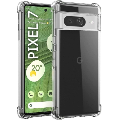 Picture of Google Pixel 7 Airbag Silicone Case Crystal Clear Soft TPU - Transparent