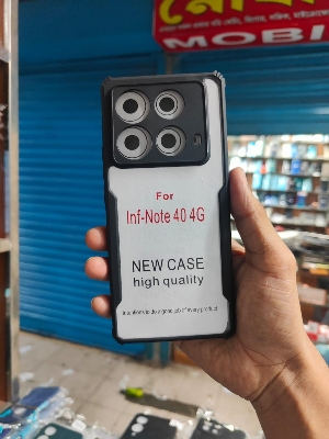 Picture of for Infinix Note 40 4G Clear Case Shockproof Transparent Hard Phone Back Cover