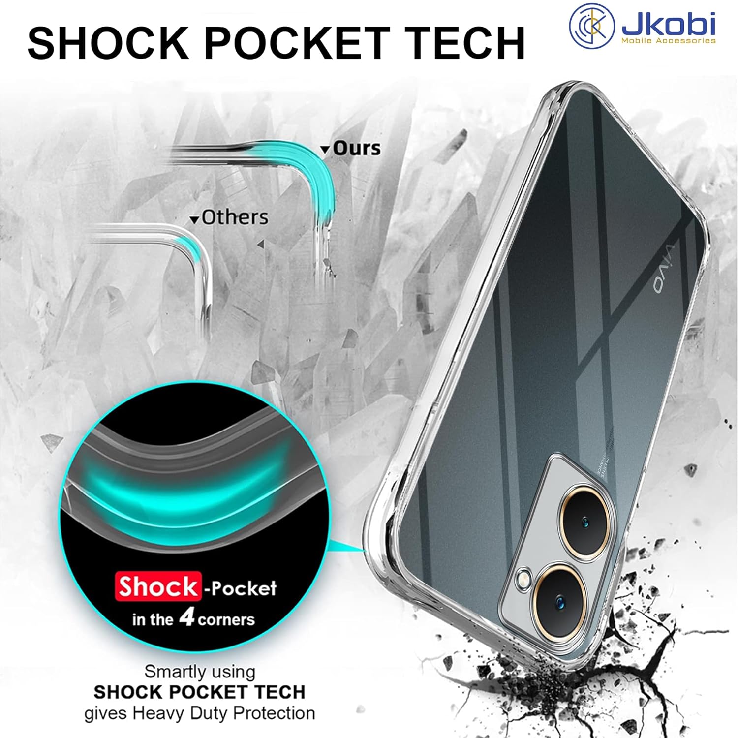 Picture of Back Cover for Vivo Y18 | Vivo Y18e | Vivo Y03 (Silicone Clear Shockproof Case with Camera Protection | Soft and Flexible | Transparent)