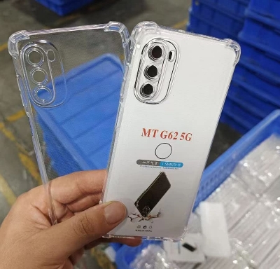 Picture of Motorola Moto G62 5G Bumper Back Cover Plain Rubber Back Cover for Motorola Moto G62 5G (Transparent)