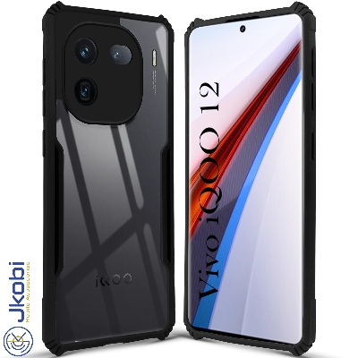 Picture of Back Cover Case for Vivo iQOO 12 (Shockproof with Polycarbonate Clear Panel | Professional Black)