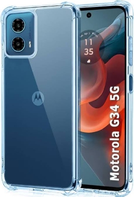 Picture of For Motorola G34 Flexible Clear Transparent Soft TPU Back Case Cover