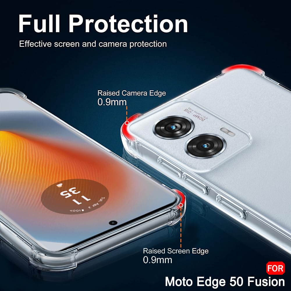 Picture of For Motorola Edge 50 Fusion Luxury Crystal Clear Case Soft Silicone Shockproof Transparent Shell TPU Back Cover 50 Fusion