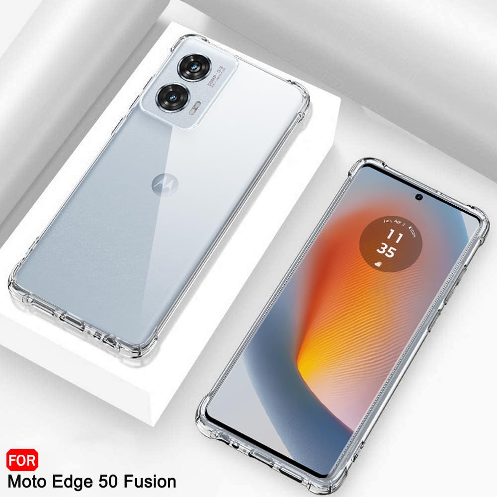 Picture of For Motorola Edge 50 Fusion Luxury Crystal Clear Case Soft Silicone Shockproof Transparent Shell TPU Back Cover 50 Fusion