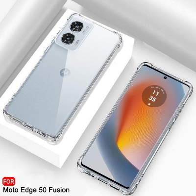Picture of For Motorola Edge 50 Fusion Luxury Crystal Clear Case Soft Silicone Shockproof Transparent Shell TPU Back Cover 50 Fusion