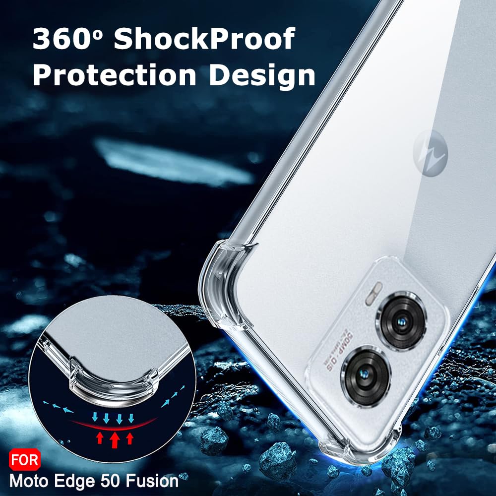 Picture of For Motorola Edge 50 Fusion Luxury Crystal Clear Case Soft Silicone Shockproof Transparent Shell TPU Back Cover 50 Fusion
