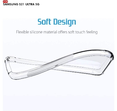 Picture of Samsung galaxy S21 ultra 5g Transparent Soft Flexible Clear TPU Back Case Cover