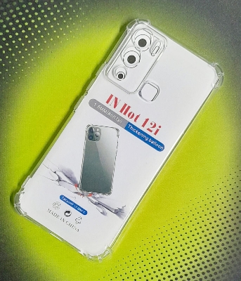 Picture of For Infinix Hot 12i Transparent Silica Gel Matte ShockProof Slim Thin Back Cover Phone Case With Bumper case
