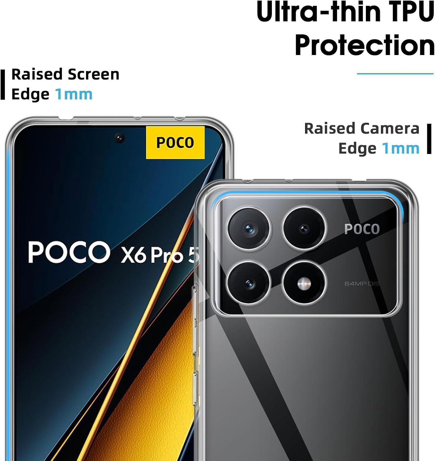 Picture of Xiaomi Poco X6 Pro 5G Transparent Soft & Flexible TPU Mobile Back Cover