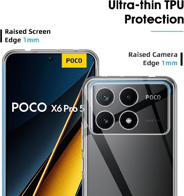 Picture of Xiaomi Poco X6 Pro 5G Transparent Soft & Flexible TPU Mobile Back Cover