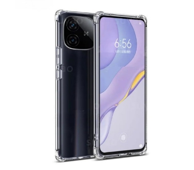 Picture of Casotec Crystal Clear Back Case for iQOO Z9 Turbo 5g | Raised Bumps for Camera & Screen Protection | Clear Soft Silicone Back Case Cover for iQOO Z9Turbo5g (TPU | Transparent)