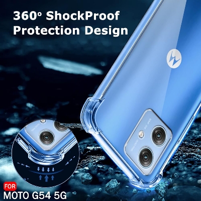 Picture of For Motorola Moto G54 5G Reinforced Shockproof Cushion Back Clear Hybrid Transparent Sof Tpu Back Cover For Motorola Moto G54 5G Phone Case