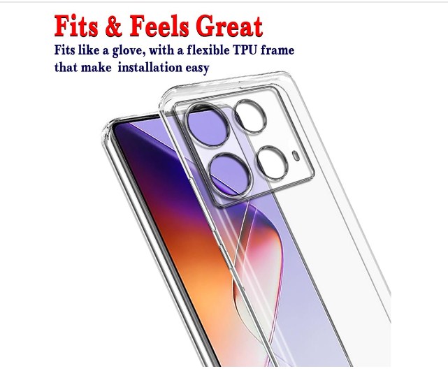 Picture of Soft Premium Crystal Clear Back Case for Infinix Note 40s| Raised Bumps for Camera & Screen Protection | Clear Soft Silicone Back Case Cover for Infinix Note 40s (TPU | Transparent)