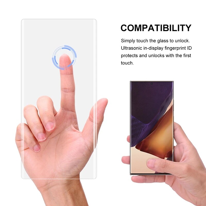 Picture of OPPO Reno 12 Pro 5G 11 10 + 8T 6 5 4 Find X5 X3 X2 X Plus UV Liquid Glue Nano Optics Full Curved Tempered Glass Screen Protector