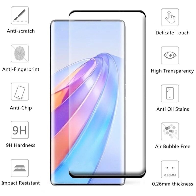 Picture of Full Coverage Tempered Glass for Realme 13 12 12x 11 Pro Plus + 5G 10 Pro GT Explorer Master Curved Screen Protector Film