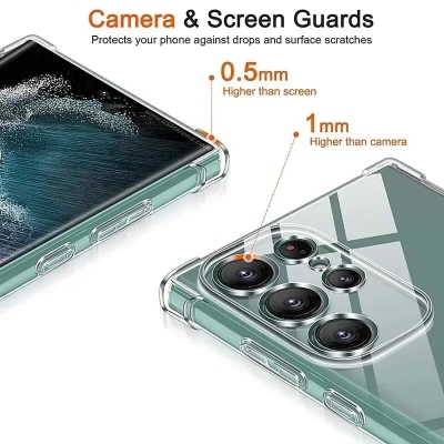 Picture of Samsung Galaxy S25 S24 S23 S22 Ultra Plus S24FE S23FE S24+ S23+ S25Ultra 5G Clear Soft TPU Case Four Corners Shockproof Yellowing-Resistant Ultrathin Transparent Silicone Back Cover