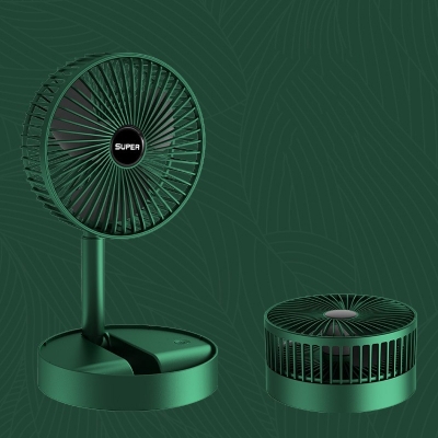 Picture of Portable USB Rechargeable Fan Telescopic Folding Desktop Fan Low Noise High Battery Life Standby Electric Fan for Office House
