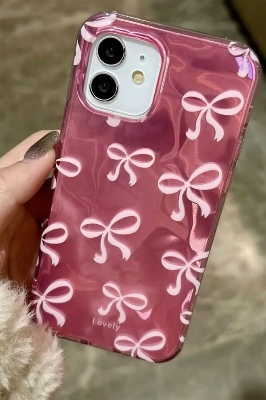 Picture of Korean Simple Luxury Laser Water Ripple Bow Case for iphone 16 pro max