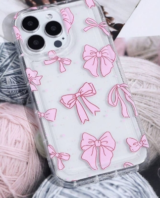 Picture of Korean Simple Luxury Laser Water Ripple Bow Case for iphone 16 pro max