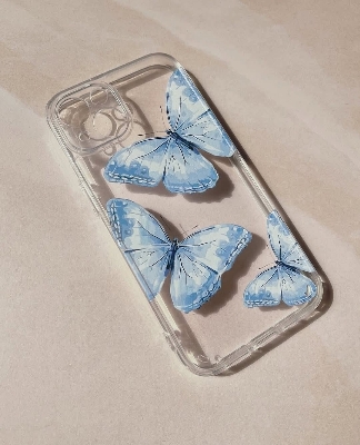Picture of for iphone 15 / 15 pro / 15 pro max soft butterfly printed back cover