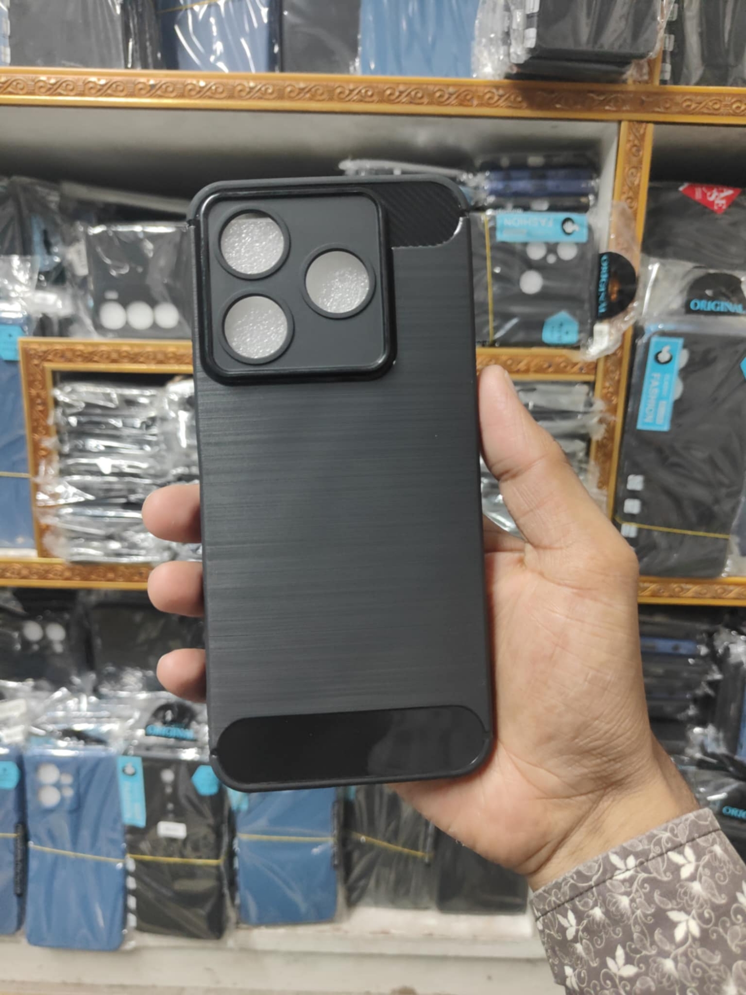 Picture of For Symphony MAX 10 Slim Carbon Case Liquid Silicone Stylish and Protective Back Cover Case For Symphony MAX 10 Your Device