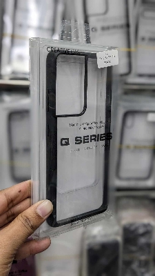 Picture of Q Series Case For Samsung Galaxy S21 Ultra Transparent Black Shockproof Camera Protective Premium Quality Back Cover