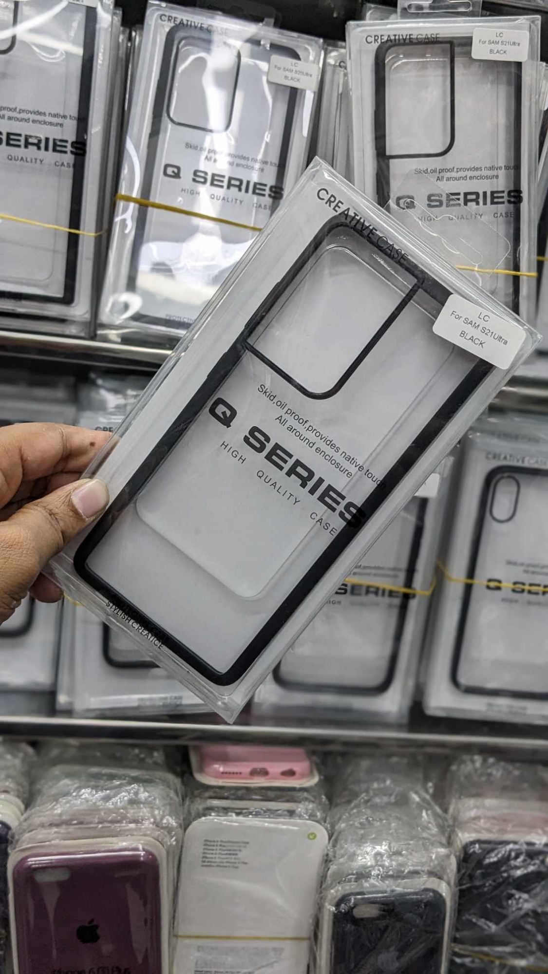 Picture of Q Series Case For Samsung Galaxy S21 Ultra Transparent Black Shockproof Camera Protective Premium Quality Back Cover