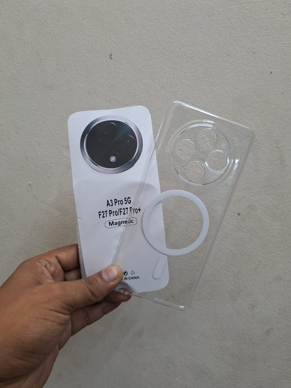 Picture of Anti Yellow Unique Case For f27 pro/f27 pro plus  Clear Hard Transparent Phone Back Cover
