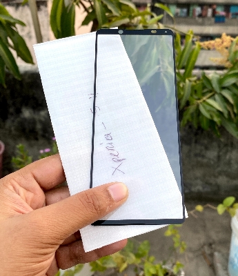 Picture of Full Tempered Glass for Sony Xperia 10 iii Full Adhesive Premium Quality Ultra Clear Anti-Scratch Anti-Oil Stain Screen Protector Edge Full Screen Coverage Glass Protector ( sony xperia 10 mark 3 )