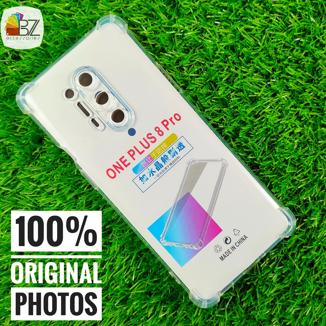 Picture of Oneplus 8 Pro (6.78 inch) - Airbag Antishock - Drop Resistance - Flexible TPU Back Cover Case - With Camera Protection Bump