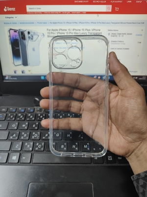Picture of For Apple iPhone 15 / iPhone 15 Plus / iPhone 15 Pro / iPhone 15 Pro Max Luxury Transparent Silicone Protect Back Cover Soft Case