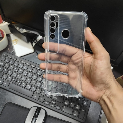Picture of Tecno Spark 7 Pro Premium Silicone Case Crystal Clear Soft TPU Ultra-Thin Transparent Flexible Protective Mobile Phone Back Cover