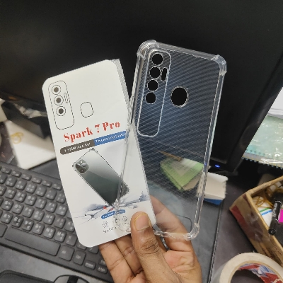 Picture of Tecno Spark 7 Pro Premium Silicone Case Crystal Clear Soft TPU Ultra-Thin Transparent Flexible Protective Mobile Phone Back Cover