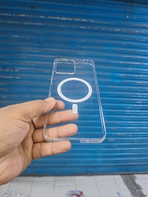 Picture of Product details of Xiaomi Redmi 12 4g/5g Berlia Transparent Magnatic Magsafe Anti Yellow Clear Protective Phone Case Back Cover