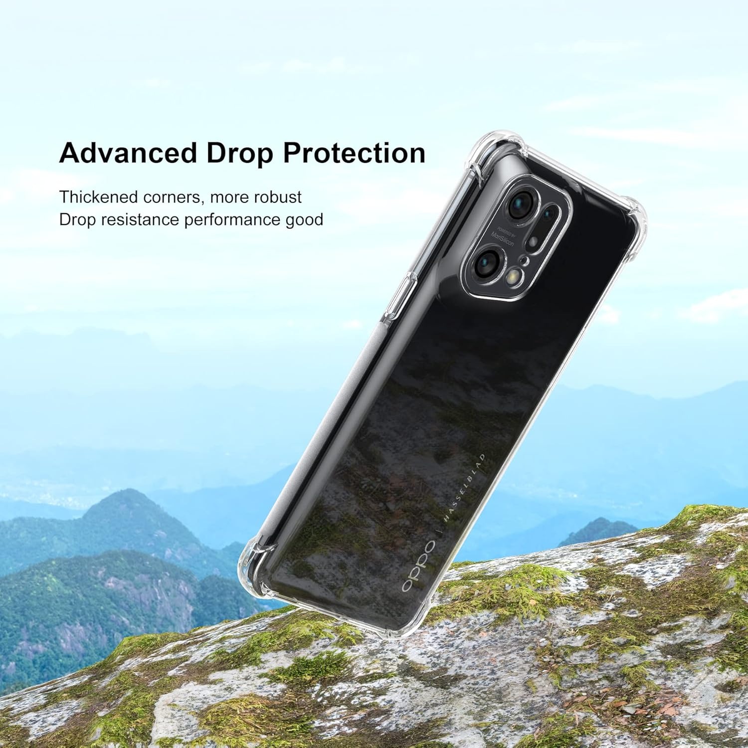 Picture of Cresee for Oppo Find X5 Pro 5G Case, with [Reinforced Corners] [Camera Protection] Crystal Clear Cover Bumper Slim Fit Shockproof Flexible TPU Phone Case for Find X5 Pro (Transparent)