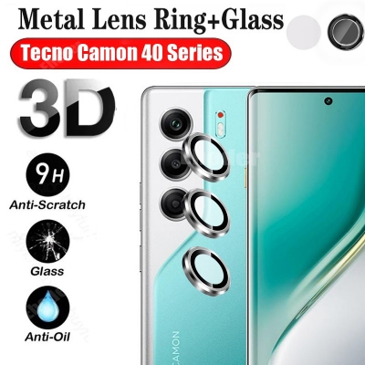 Picture of For Tecno Camon 40 Pro 5G 4G 2025 Camera Lens Protector Glass For Camon40 40Pro Camon40Pro Back Lens Metal Protector Ring Cover