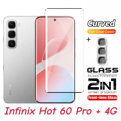 Picture of For Infinix Hot 60 Pro+ 4G 2025 Film 2 in 1 Screen Protector For Infinix Hot 60 Pro Plus 60i Hot60Pro+ HOT 60 Pro Plus 4G 5G 2025 Full Cover Tempered Glass Front Film Back Lens