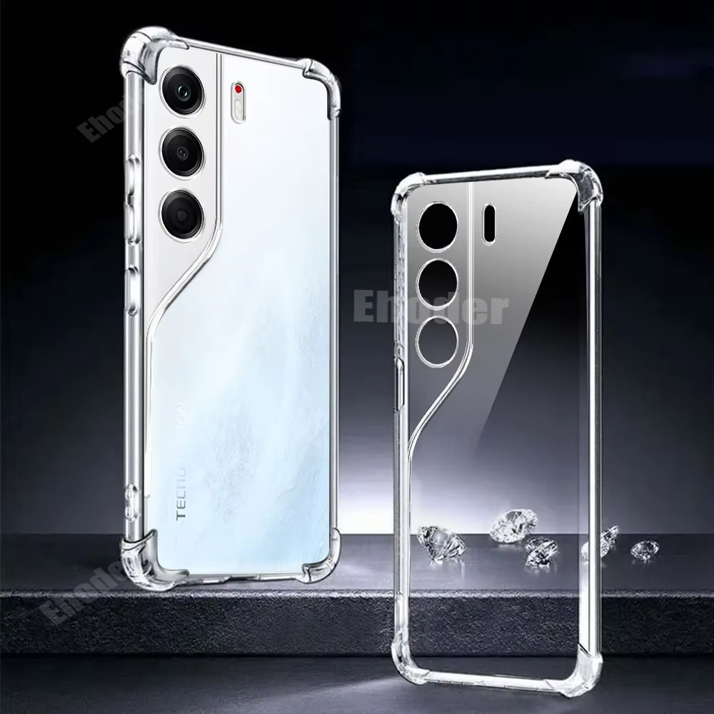 Picture of For Tecno Camon 40 Pro 5G 4G 2025 Case Clear Transparent Anti-Fall Protect Shell Casing For Camon40 40Pro Camon40Pro Slim Shockproof Cover