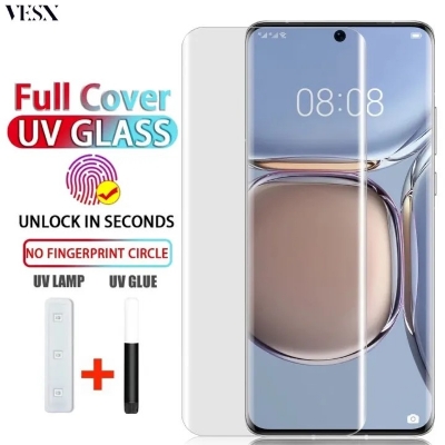 Picture of For Symphony Helio 100 (A+ GRADE) Premium UV Tempered Glass Screen protector Curved with Liquid Glue and UV Light-transparent clear