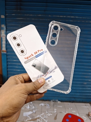 Picture of Techno Spark 40 Pro Flexible Clear Transparent Soft TPU Back Case Cover with bumper