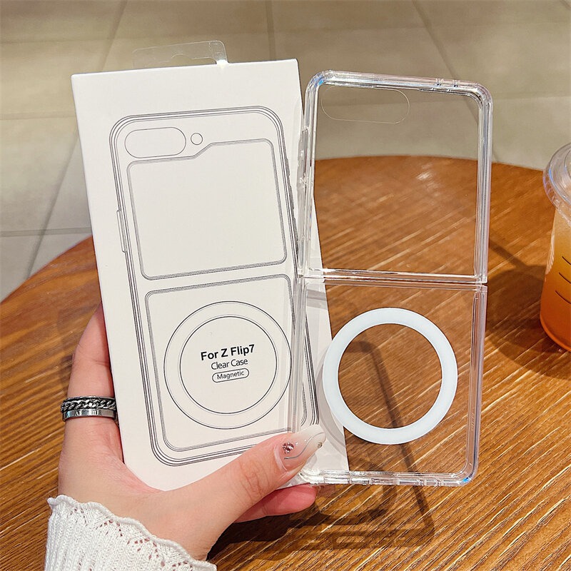 Picture of For Magsafe Magnetic Clear Case For Samsung Galaxy Z Fold 7 6 5 4 3 Z Flip 7 6 5 4 3 Wireless Charging Shockproof Cover