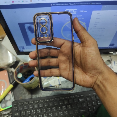 Picture of One Plus Nord 2  [1+Nord2] Cover - Soft Color Borders Logo Hole With Camera Protection Clear Back Case