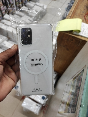 Picture of one plus 8T /9R Transparent Magnatic Magsafe Anti Yellow Clear Protective Phone Case back Cover
