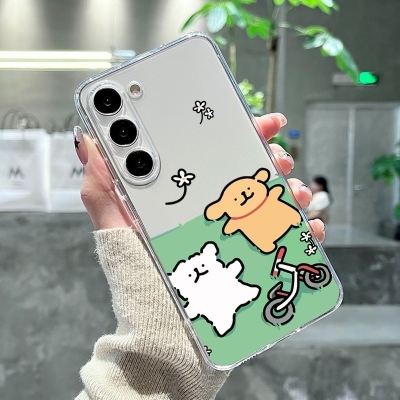 Picture of Cute Dog Couple Soft Clear Cartoon Case For Samsung A14/A15/A16/A17/A24/A25/A26/A36/A54/A55/A53/A52/A56/A34/A35/A07